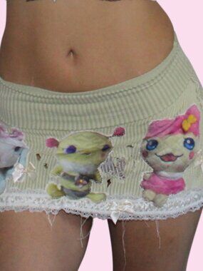 Sicko Kittens cabbage and friends mini skirt